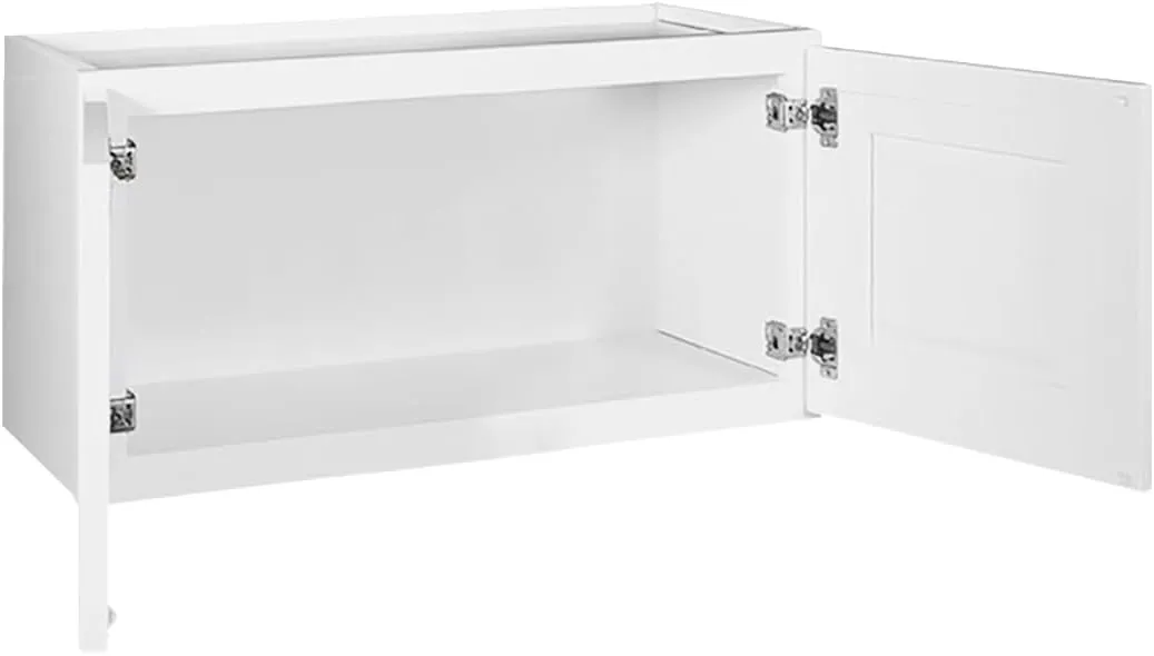 Brookings Shaker Unassembled Bridge Wall Kitchen Cabinet W3015, 30 W x 12 D x 15 H, Painted White with Sherwin Williams®, Solid Wood – Design House, 561639
