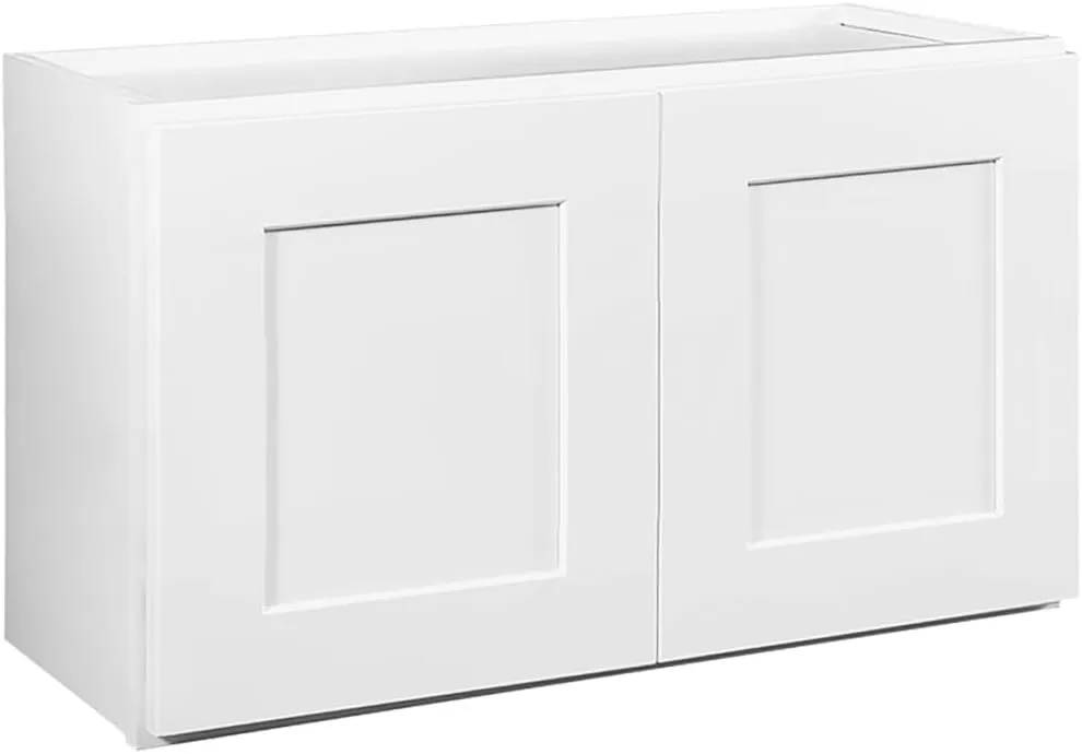 Brookings Shaker Unassembled Bridge Wall Kitchen Cabinet W3018, 30 W x 12 D x 18 H, Painted White with Sherwin Williams®, Solid Wood – Design House, 561662