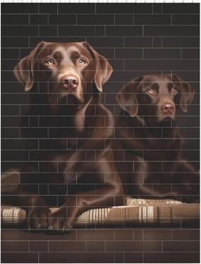 Brown Labrador Retriever Building Block Puzzle Personalized Building Bricks Block Puzzle Building Family Keepsake DIY Brick Block Puzzles Valentine's Day Gifts for Home Decor Brick Puzzle