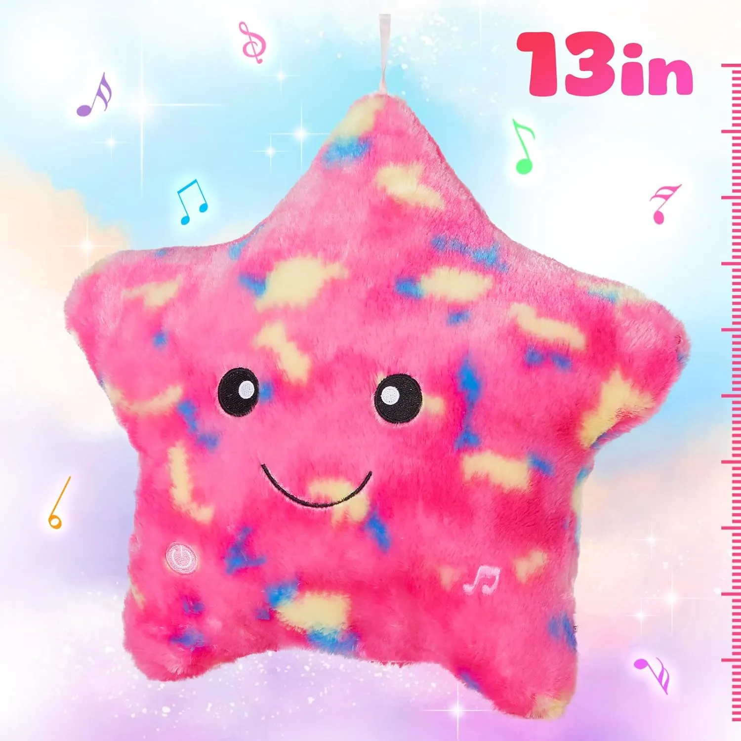 BSTAOFY 13‘’ Creative LED Musical Glow Twinkle Star Lullaby Light up Stuffed Animal Toys Soothe Kids Emotions Birthday Christmas for Toddlers Kids
