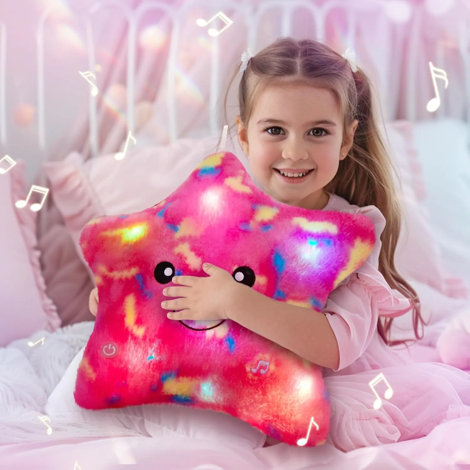 BSTAOFY 13‘’ Creative LED Musical Glow Twinkle Star Lullaby Light up Stuffed Animal Toys Soothe Kids Emotions Birthday Christmas for Toddlers Kids