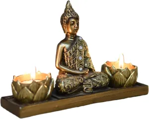 Buddha Statue Tea-Light Candle Holder, Diwali Candlestick Holder, Candle Lamp, Candle Stand