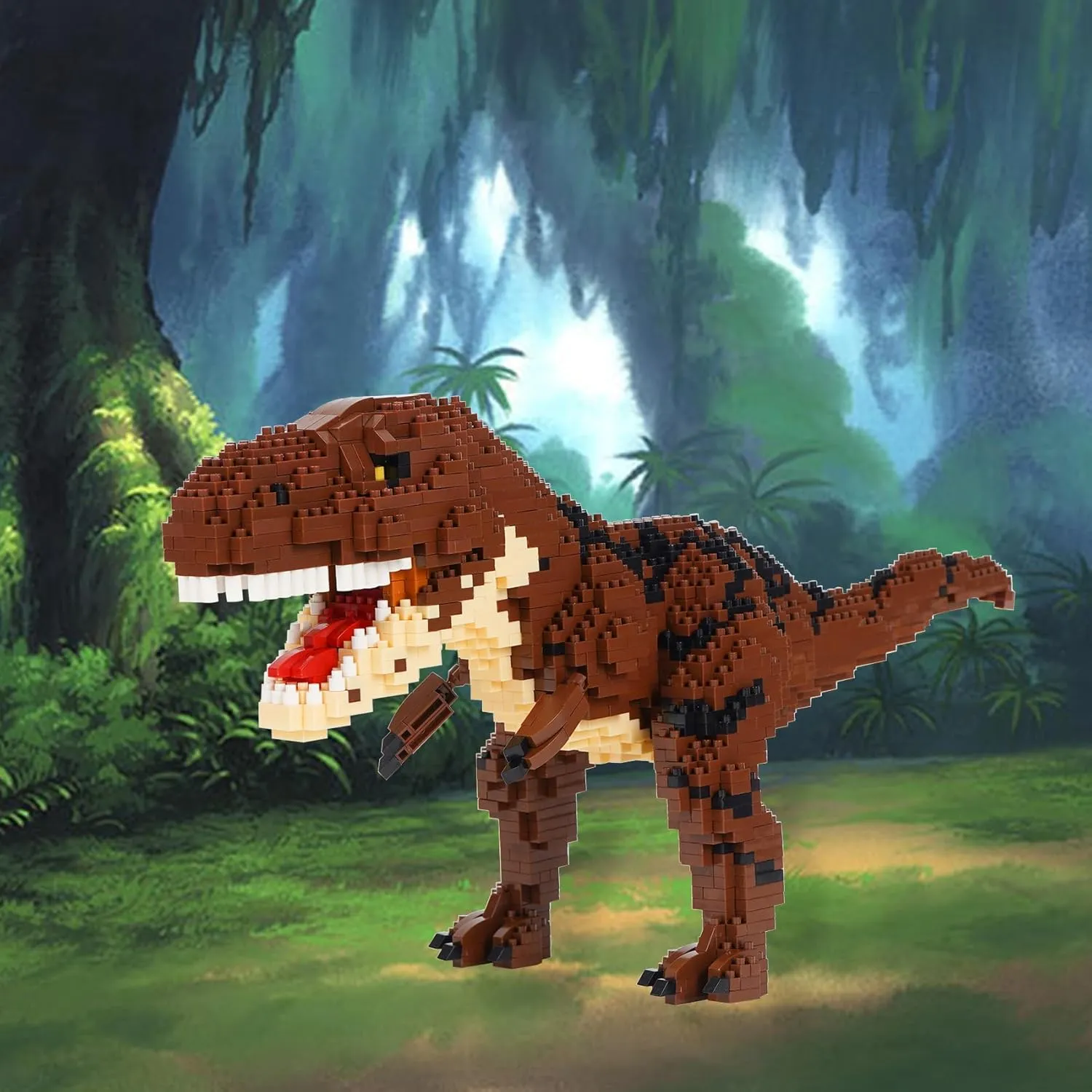 Building Block Dinosaur Model Micro Mini Blocks Dinosaur Building Kit Gifts for Kids and Adult (Tyrannosauru)