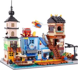 Building Block Set, Japanese Seafood Shop Model Building Blocks 3321 PCS Creative Architecture Model Building Kit for Teens Adults