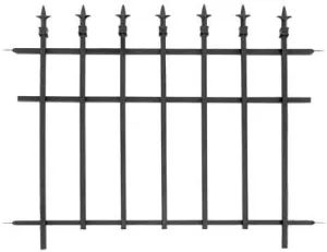 Bulk Buy of 10 Panacea 87103 Classic Finial Fence Sections, Black