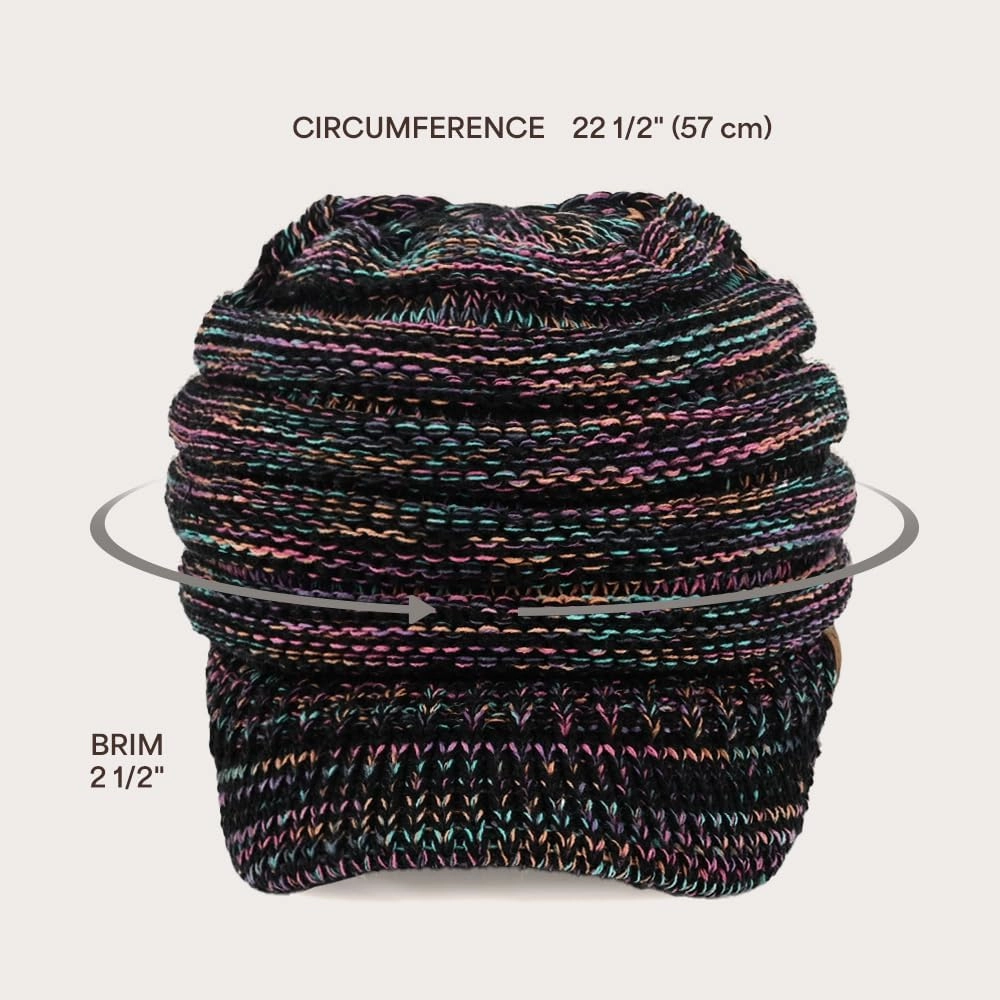 C.C Hatsandscarf Exclusives Women's Ribbed Knit Hat with Brim (YJ-131)(YJ-2023)