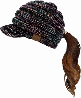 C.C Hatsandscarf Exclusives Women's Ribbed Knit Hat with Brim (YJ-131)(YJ-2023)
