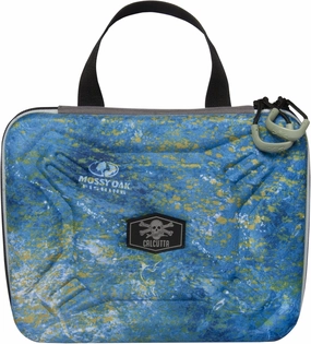 Calcutta Squall Molded Bait Binder | Mossy Oak Coastal Shoreline Pattern | 8 Removable Clear Plastic Sleeves | Compression Molded Durability | Soft Bait Organizer