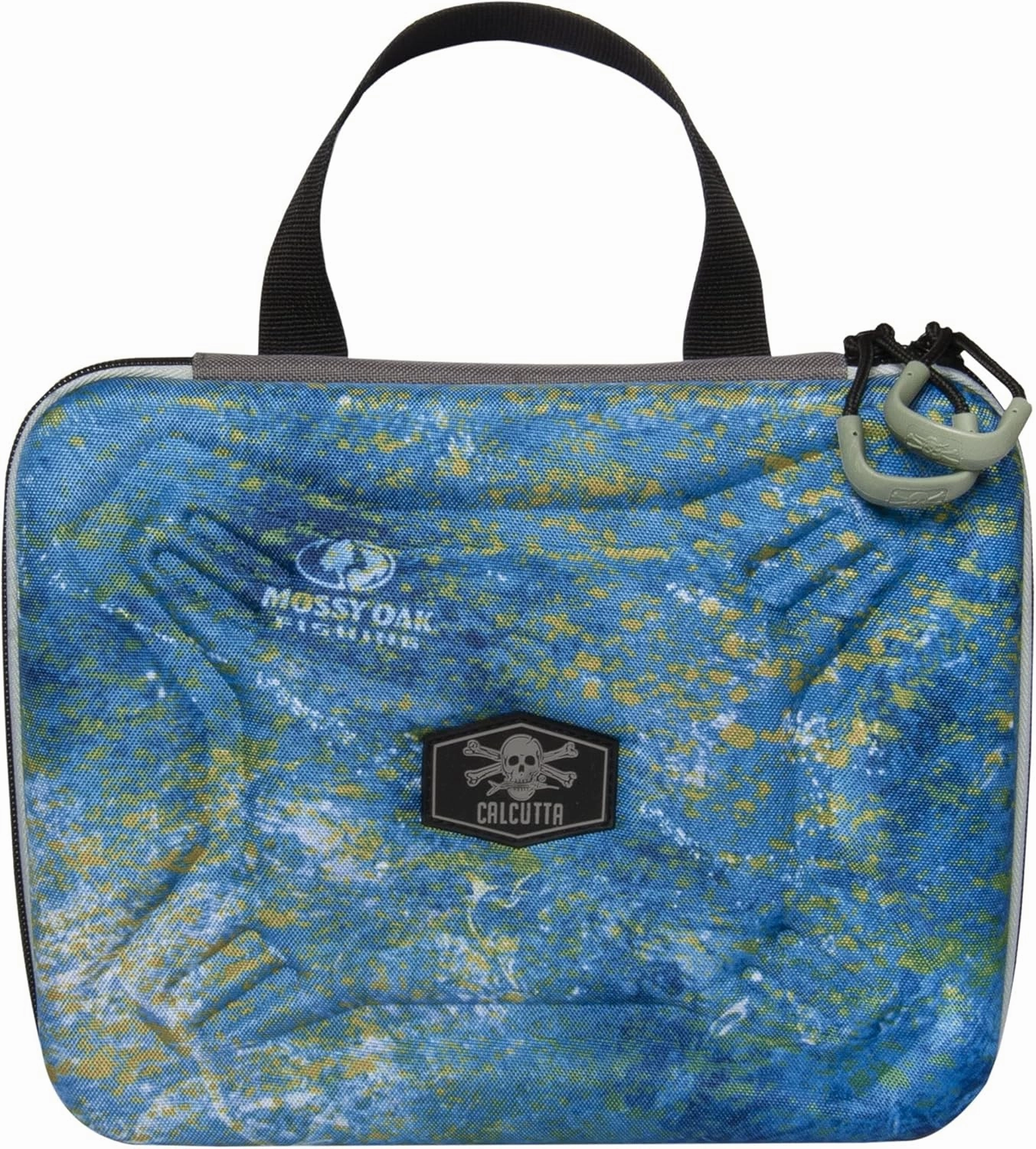 Calcutta Squall Molded Bait Binder | Mossy Oak Coastal Shoreline Pattern | 8 Removable Clear Plastic Sleeves | Compression Molded Durability | Soft Bait Organizer