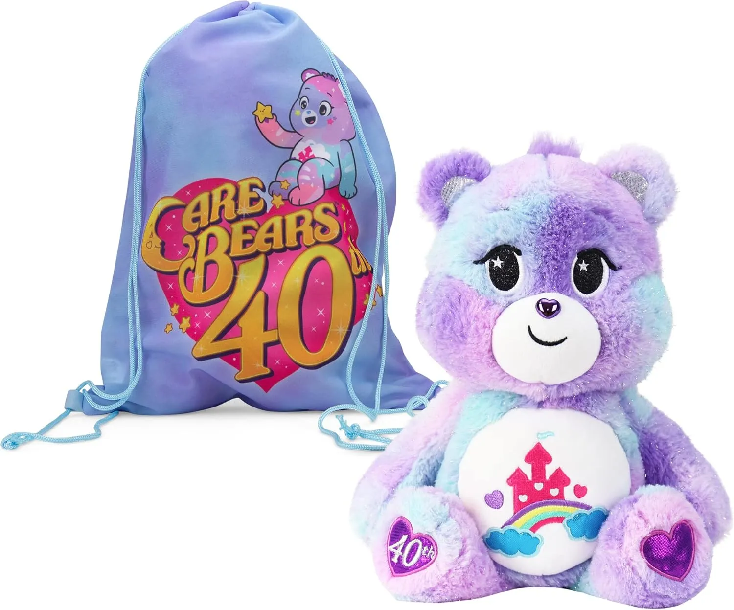 Care Bears Care-a-Lot Bear, 40th Anniversary Slumber Party Set - Amazon Exclusive
