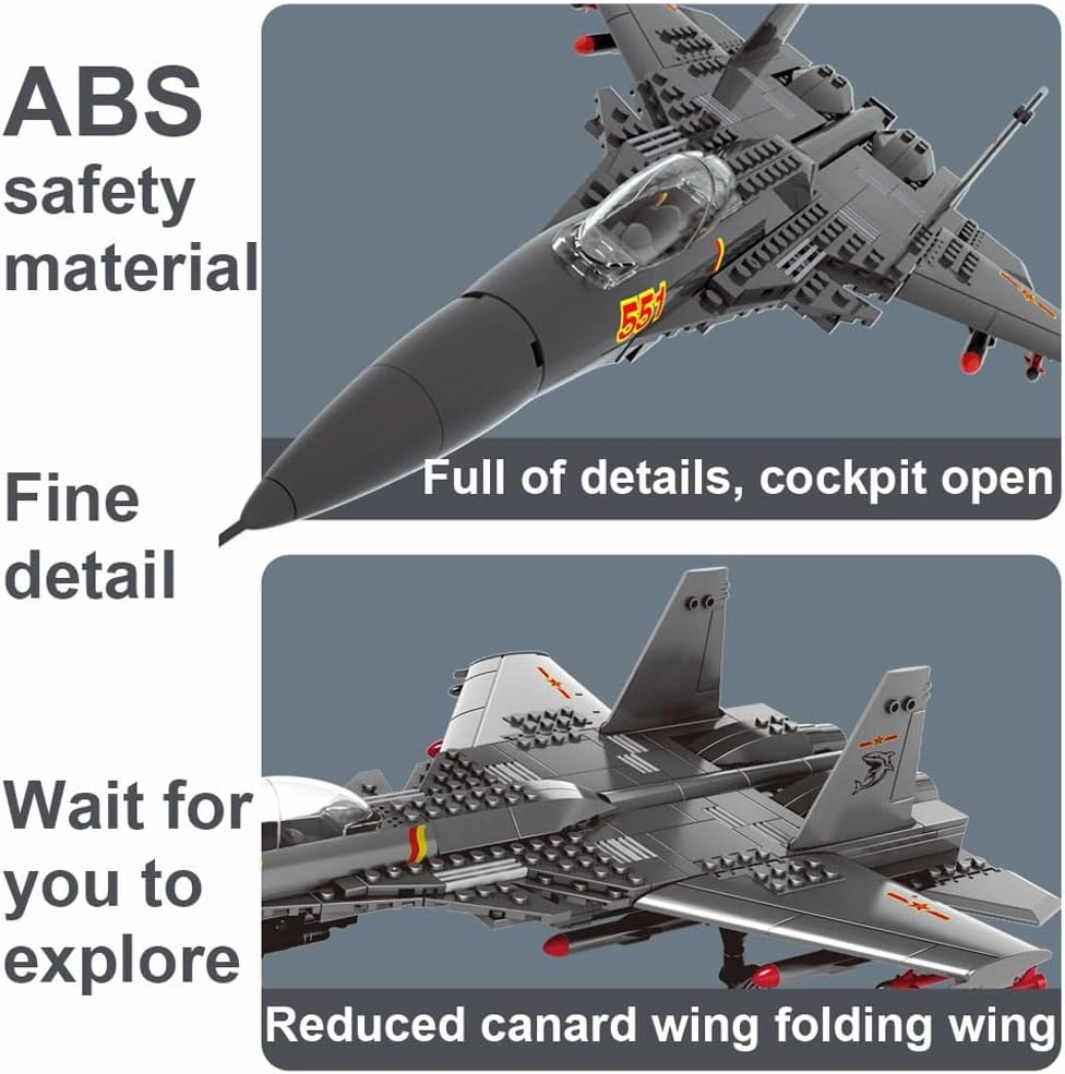 Carrier-Based Aircraft Military Fighter Air Force Building Block Set,WW2 Military Airplanes Model,Aircraft Plane Brick Building Set Toy Gifts for Kids and Adults,285PCS