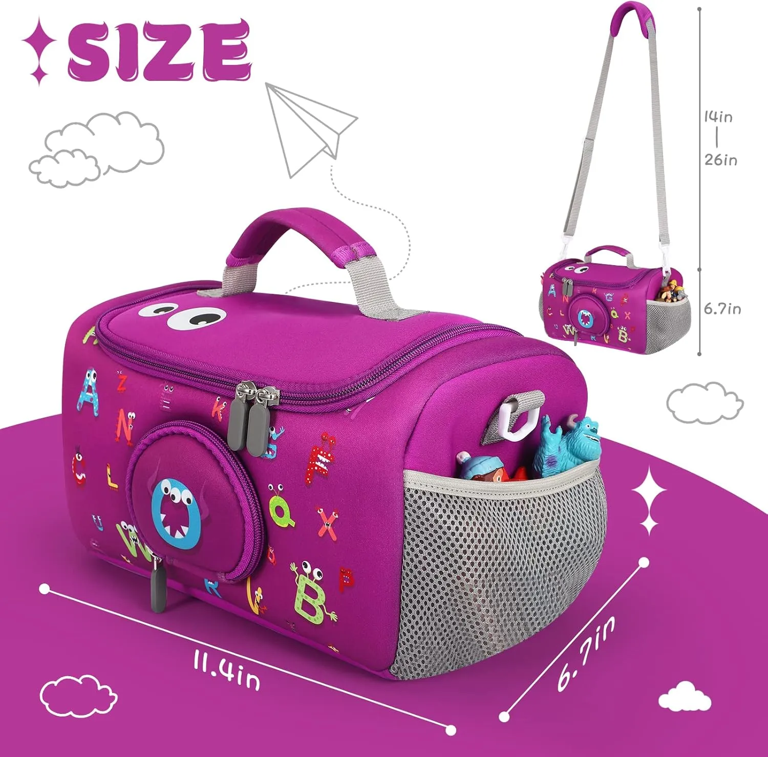 Carrying Case Compatible with Little Tikes for Story Dream Machine Books Starter Set, Storage Carrier Bag for Little Tikes for Storytime Audio Play Real for Littles Character Collection (Purple)