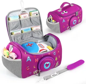 Carrying Case Compatible with Little Tikes for Story Dream Machine Books Starter Set, Storage Carrier Bag for Little Tikes for Storytime Audio Play Real for Littles Character Collection (Purple)