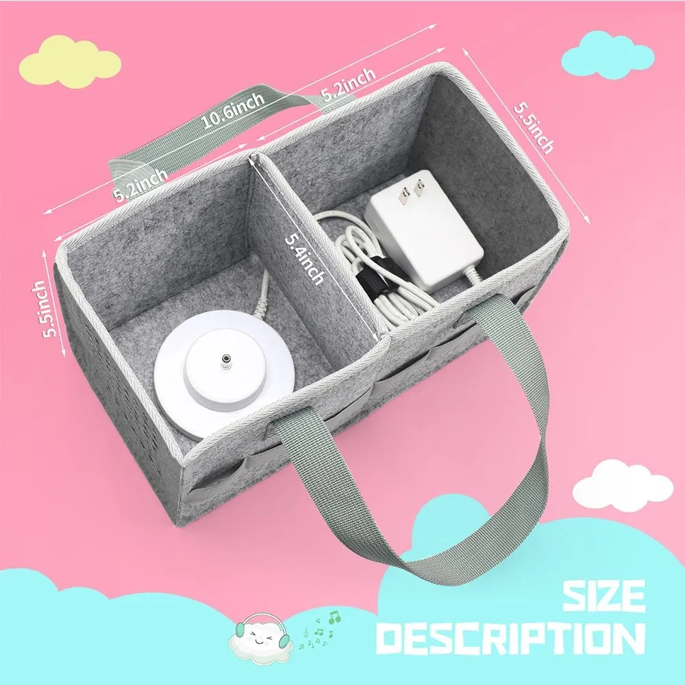Carrying Case for Toniebox Starter Set and Tonies Figurines, Travel Felt Cloth Musical Toy Folding Bag for Toniebox Accessories (Gray)