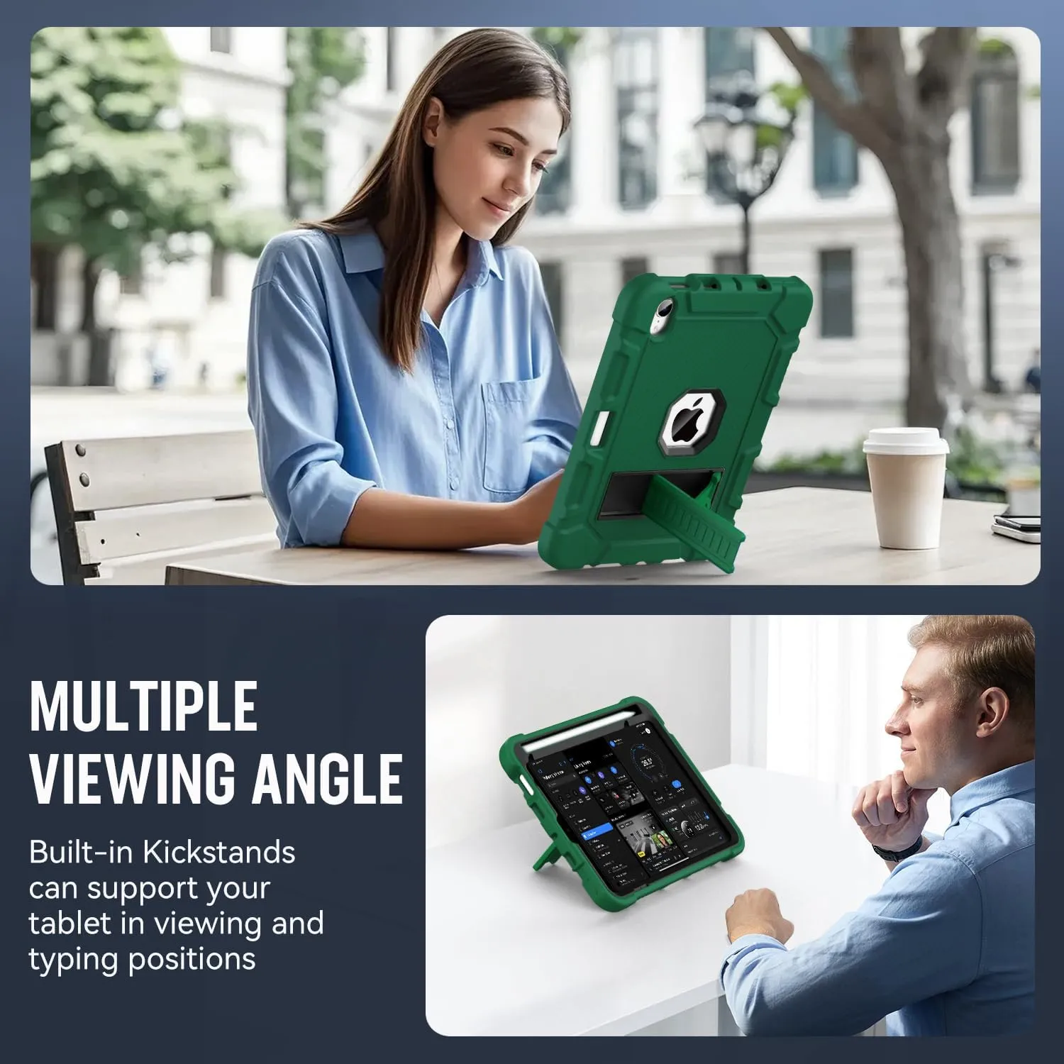 Case for iPad Mini 7 A17 Pro 2024 / iPad Mini 6 2021 8.3 Inch, Heavy Duty Shockproof Rugged Protective Case for iPad Mini 7th/6th Generation 8.3", Alpine Green
