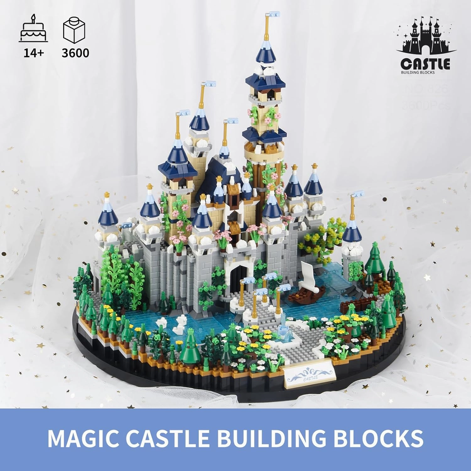 Castle Building Blocks kit, (3600pcs) Princess Castle Toys Playset for Adult, Medieval Fairytale Castle Model,Collectible Mini Blocks Castle Building Set for Women and Girls 10 12 14 