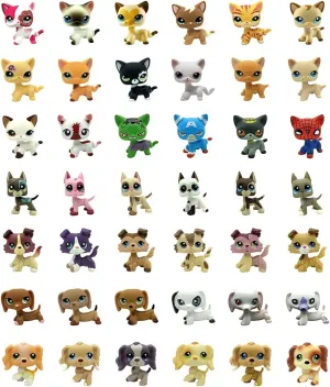 Cat Pack Dog Collie Great Dane Dachshund Cocker Spaniel Mini Pet Toys Sets Animal Figures Collection 5Pcs Random Styles