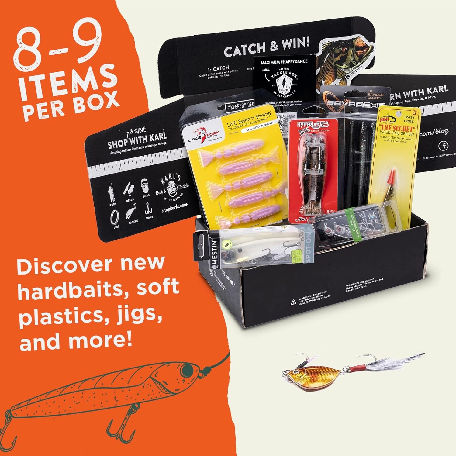 Catch Co Mystery Tackle Box Inshore Saltwater Fishing Kit | Redfish | Striped Bass| Snook | Speckled Trout | Flounder