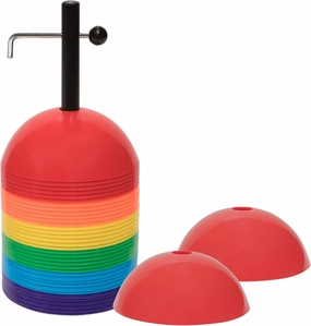Champion Sports Rigid Dome Cone Sets for Athletics and Social Distancing, Assorted Colors