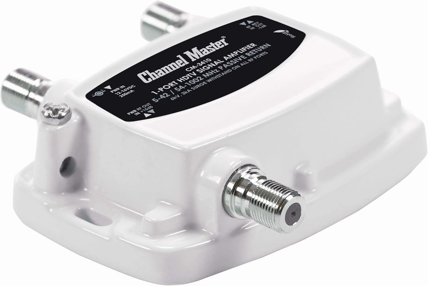 Channel Master Ultra Mini 1-1-Port TV Antenna Distribution Amplifier, 15dB gain, Compatible with Non-Amplified TV Antennas, Cable and Internet Modems, Increases Signal Strength, Indoor/Outdoor