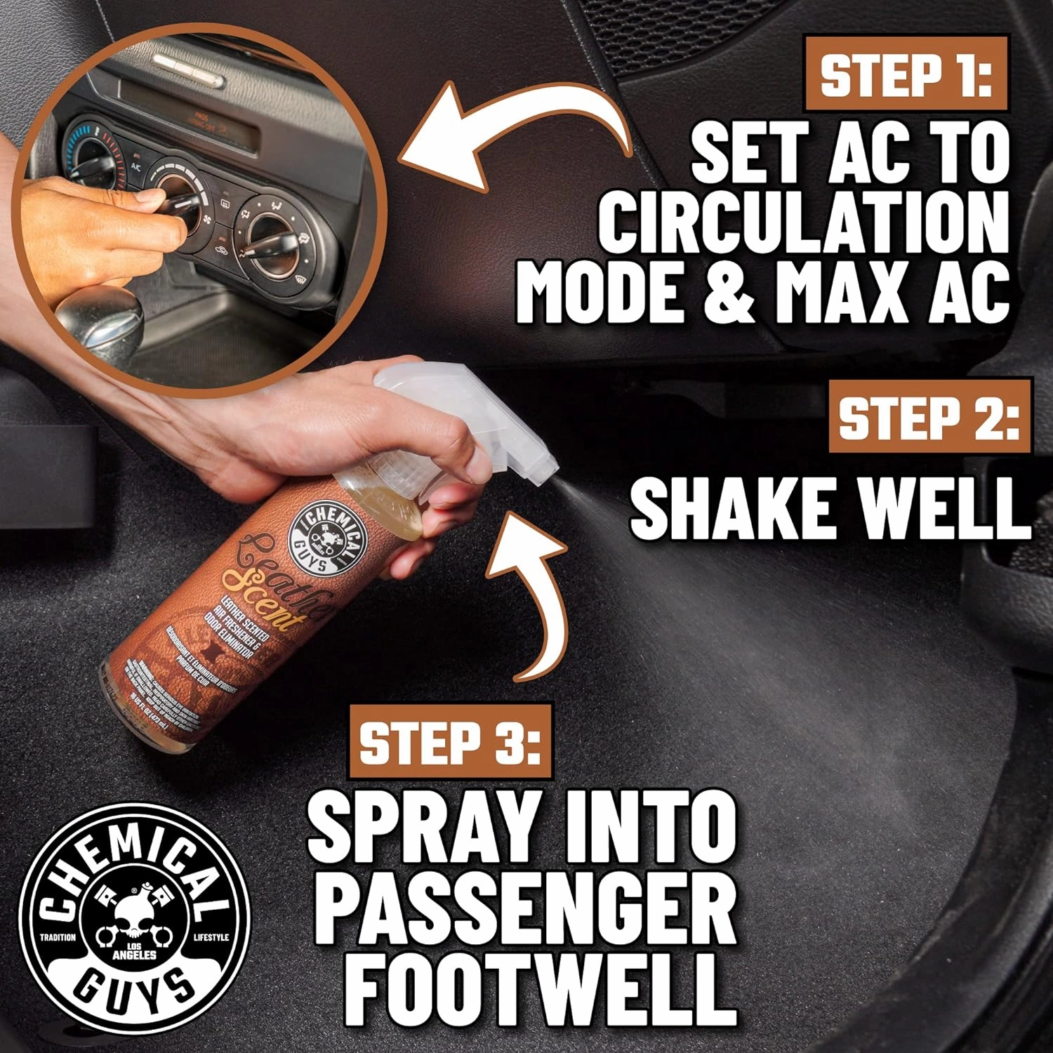 Chemical Guys AIR_301 Best Air Freshener Kit - New Car Scent, Leather Scent & Signature Stripper Scent, (Great for Cars, Trucks, SUVs, RVs & More) (3) 16 fl oz Bottles