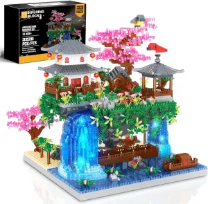 Cherry Blossom Tree Building Set, Chinese Architecture Blocks Japanese Sakura House Set Bonsai Kit, Sets for Adults Gift Kids Age 12 (3220 Pieces) (PBS001)