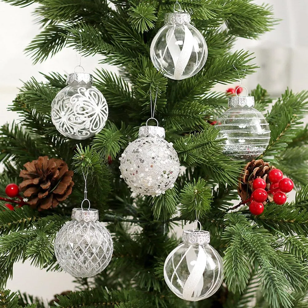 Christmas Ornaments Balls, 25pcs, Mixed (Painted, Mirrored, Electroplated) Plastic, Perfect for Christmas Tree Decoration