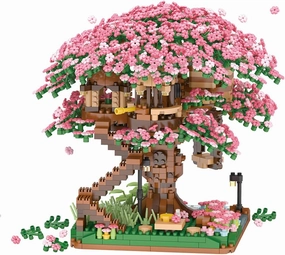 Christmas Gift Cherry Blossom Tree Building Block Kit 2008 Pcs Cherry Bonsai Trees Building Sets DIY Sakura Tree House Model Sets Flowers House Mini Bricks Building Kit Gift for Adults Teens 14 