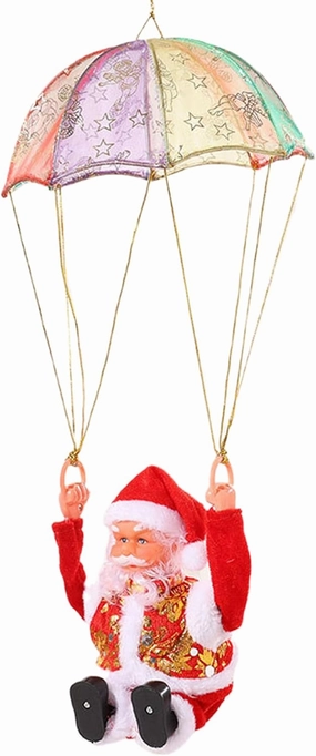 Christmas Toys Parachute Santa Electric Cute Cartoon Hanging Tumbling Santa Claus Decor with Music Christmas Decorations for Home Party for Kids Mr Christmas