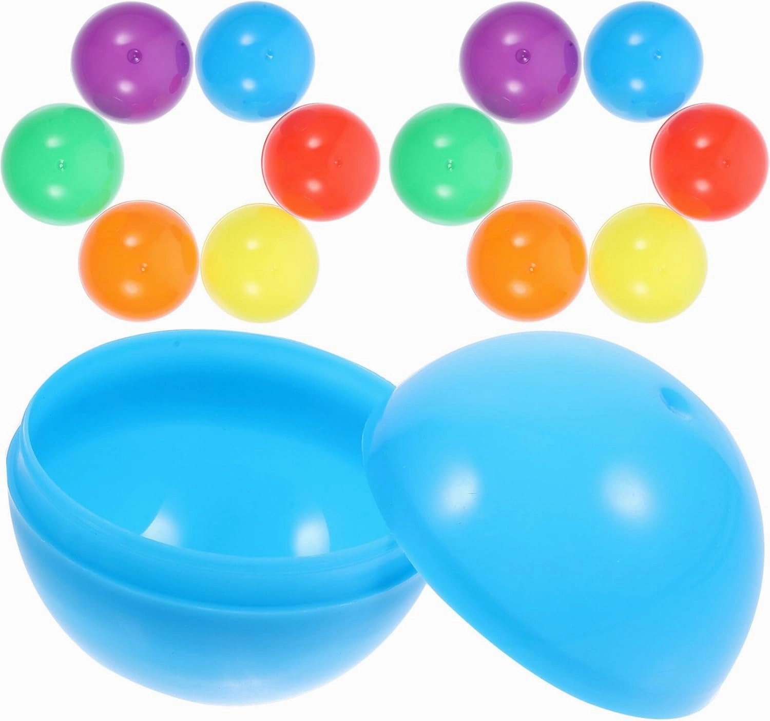 Ciieeo 50pcs Plastic Fillable Ornaments 45mm Ball Vending Machine Capsules Empty Colored Round Capsules Twisted Ball Containers Fillable Bauble Sphere for Prizes Party Favors