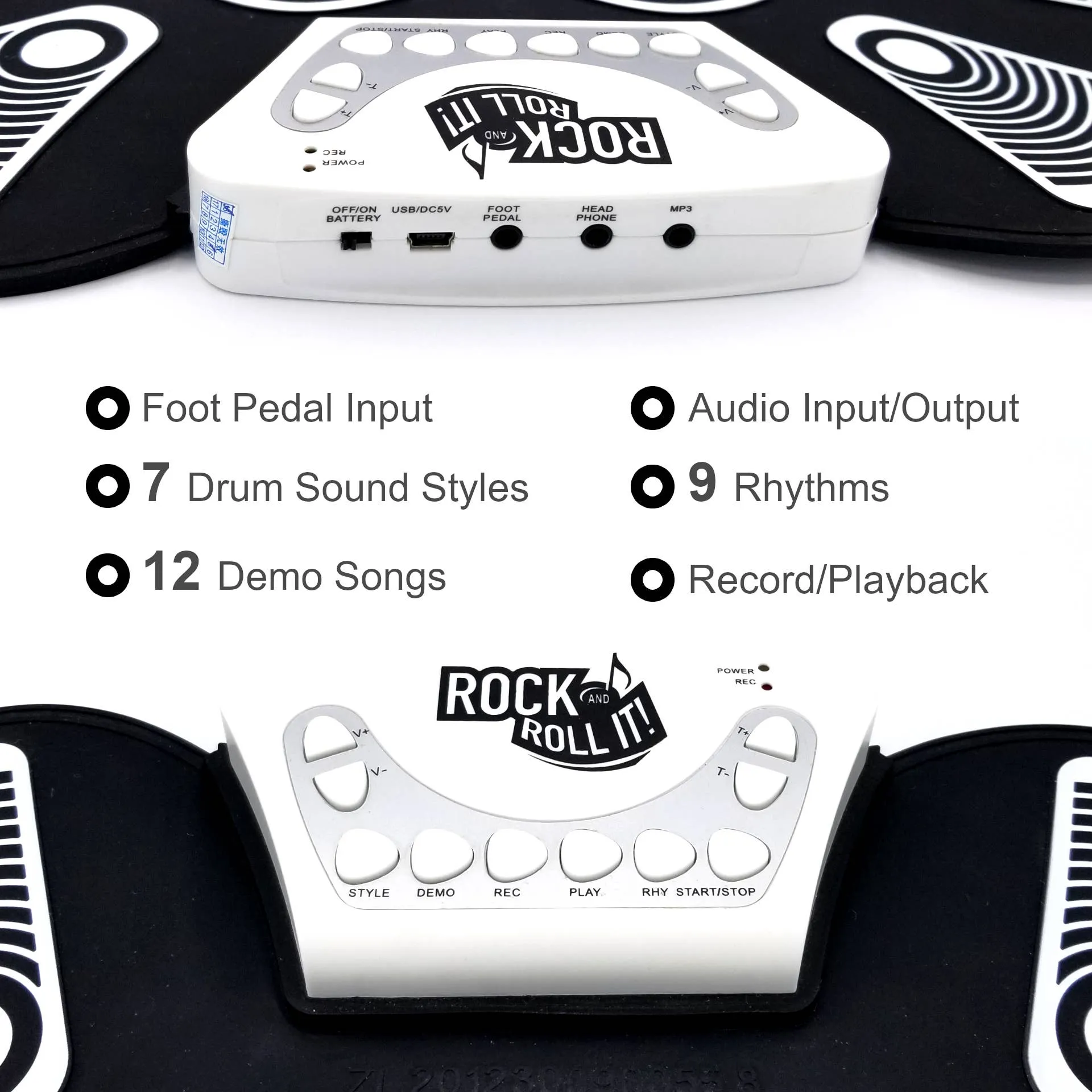 Classic Drum Toy - Electronic Silicone Pad   Bass/Hi Hat Pedals