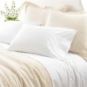 Classic Hemstitch White Sheet Set, King Size, White Solid Pattern