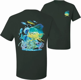 Classic Fresh Mahi Classic Nautical Fish Fishing Front and Back Men's T-Shirt