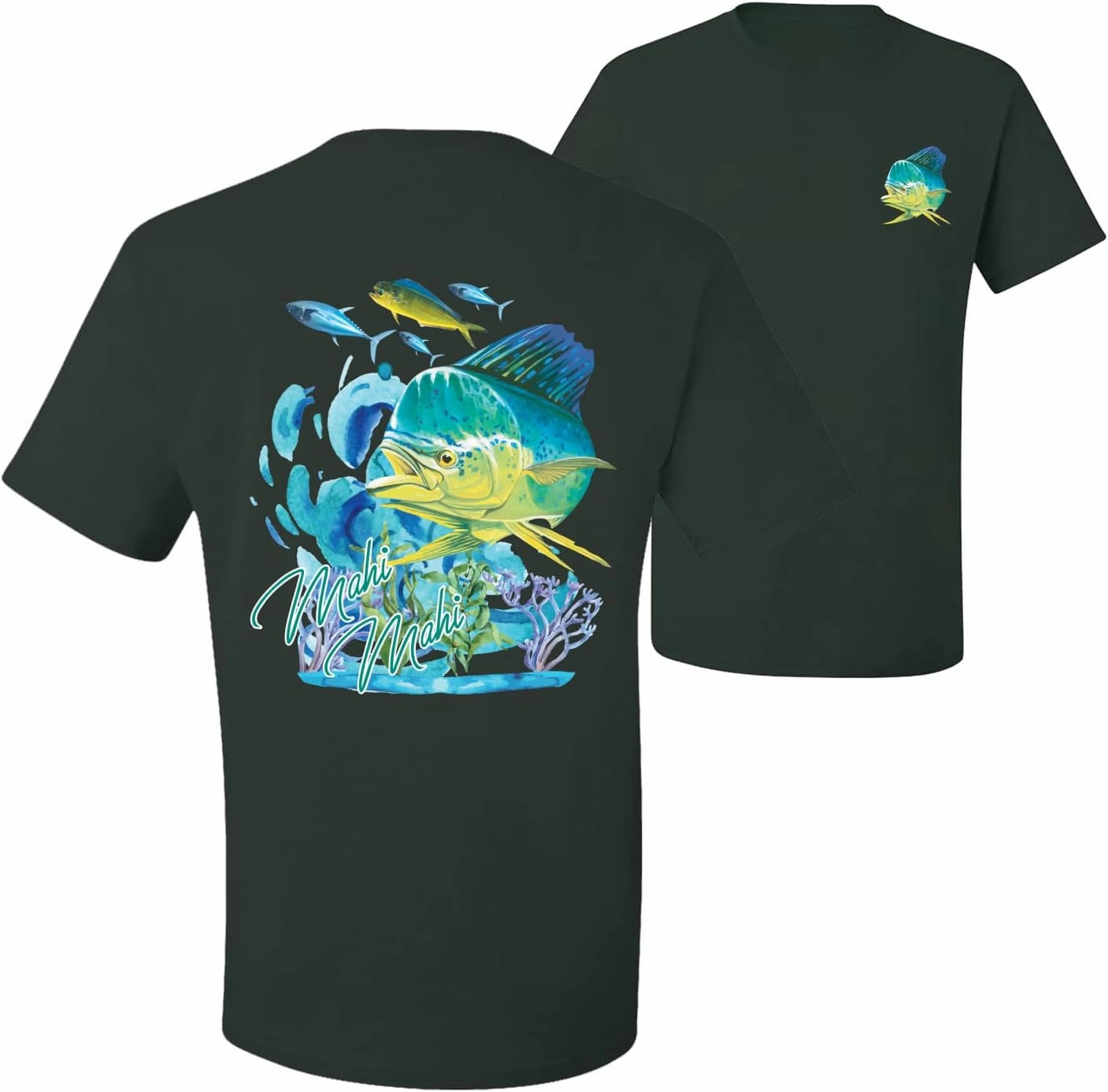 Classic Fresh Mahi Classic Nautical Fish Fishing Front and Back Men's T-Shirt