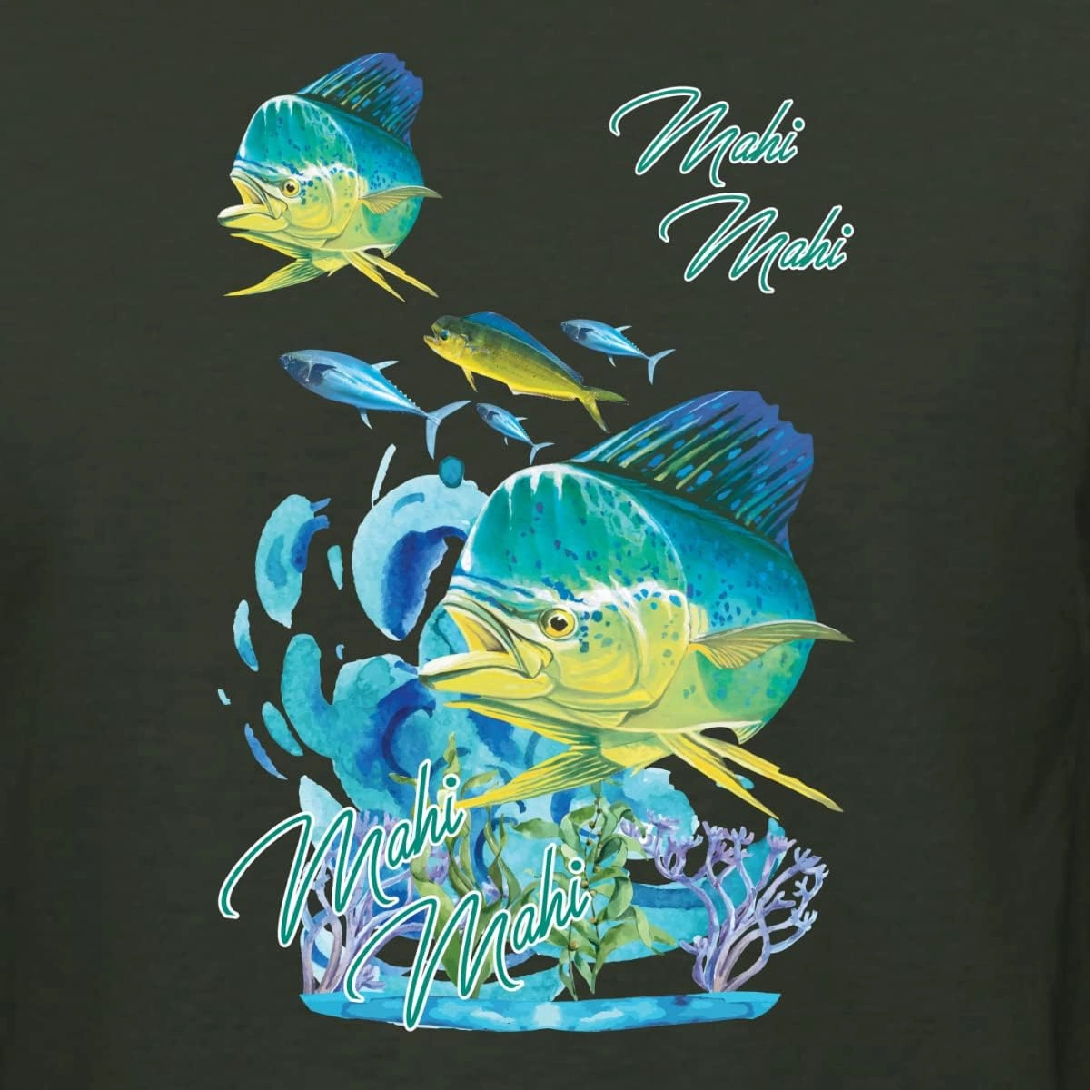 Classic Fresh Mahi Classic Nautical Fish Fishing Front and Back Men's T-Shirt