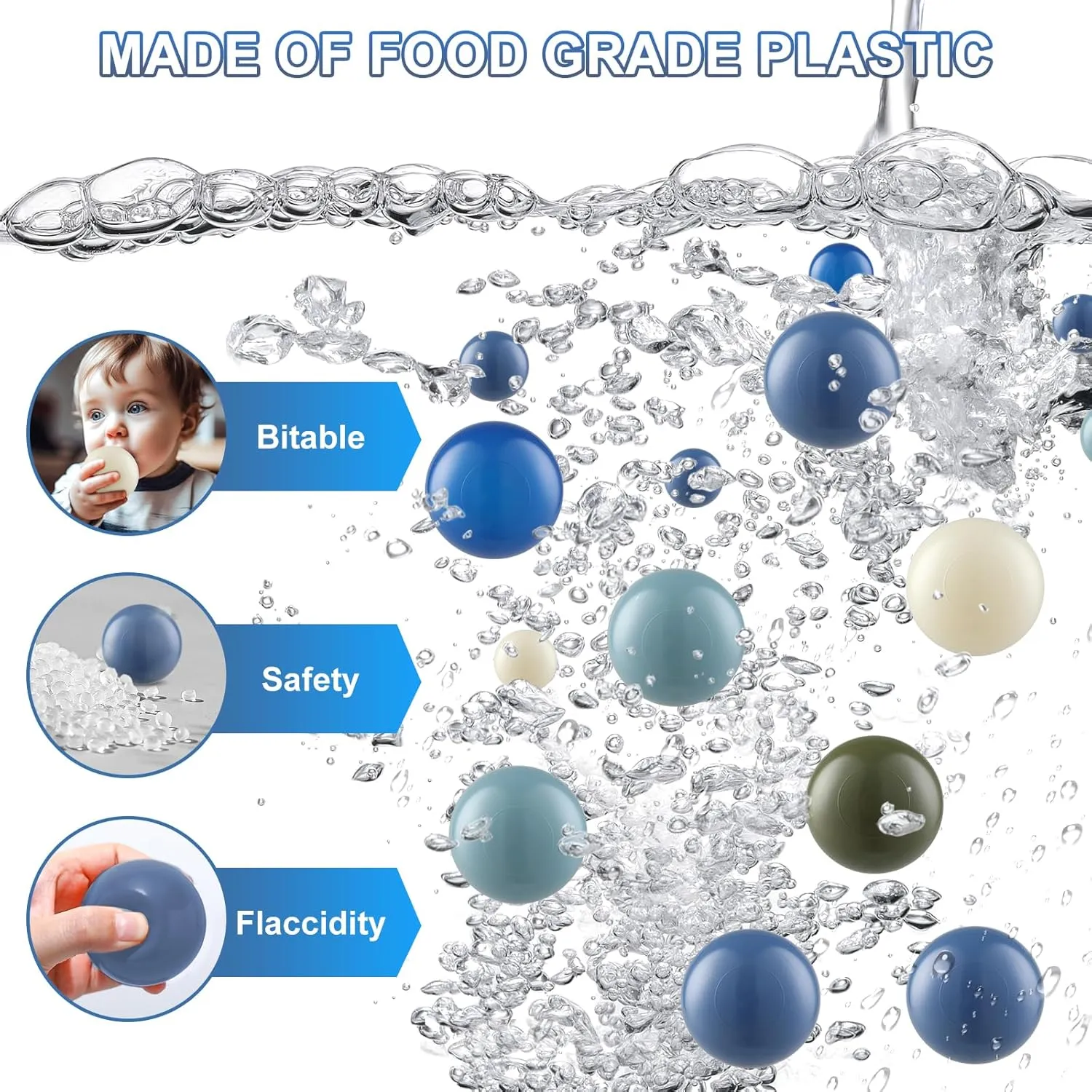 Clear Ball Pit Balls - Crush Proof Plastic Toy Balls for Boys and Girls