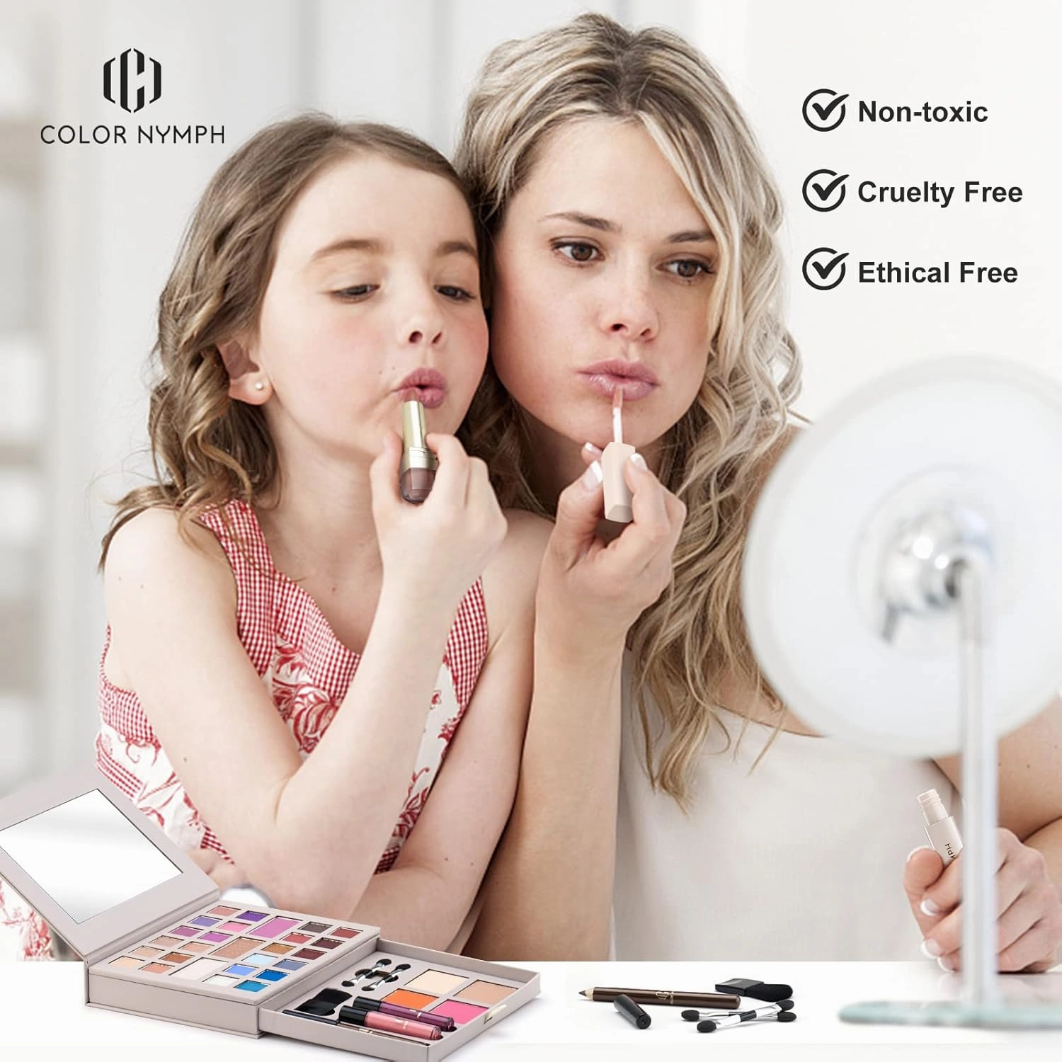 Color Nymph Makeup Kit for Women Full Kit Makeup Gift Set All in One Makeup Kit with 24 Colors of Eyeshadow, Makeup Brushes, Lip Glosses, Eyeliner Pencil, Mirror