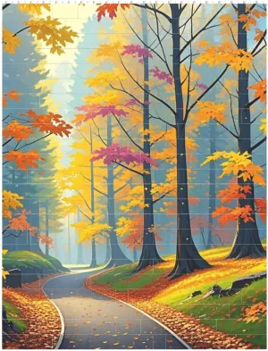 Colorful Autumn Morning Building Block Puzzle Personalized Building Bricks for Adults Square Shaped Block Puzzle Building Valentine's Day Gifts for Home Decor Brick Puzzle
