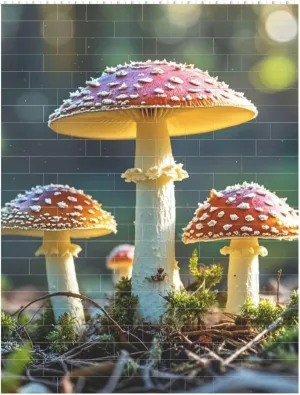 Colorful Mushroom Image Building Block Puzzle Personalized Building Bricks for Adults Square Shaped Block Puzzle Building Valentine's Day Gifts for Home Decor Brick Puzzle