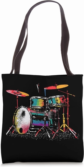 Colorful Drum Set - Vintage Drums Drummer Drum Music Lover Tote Bag