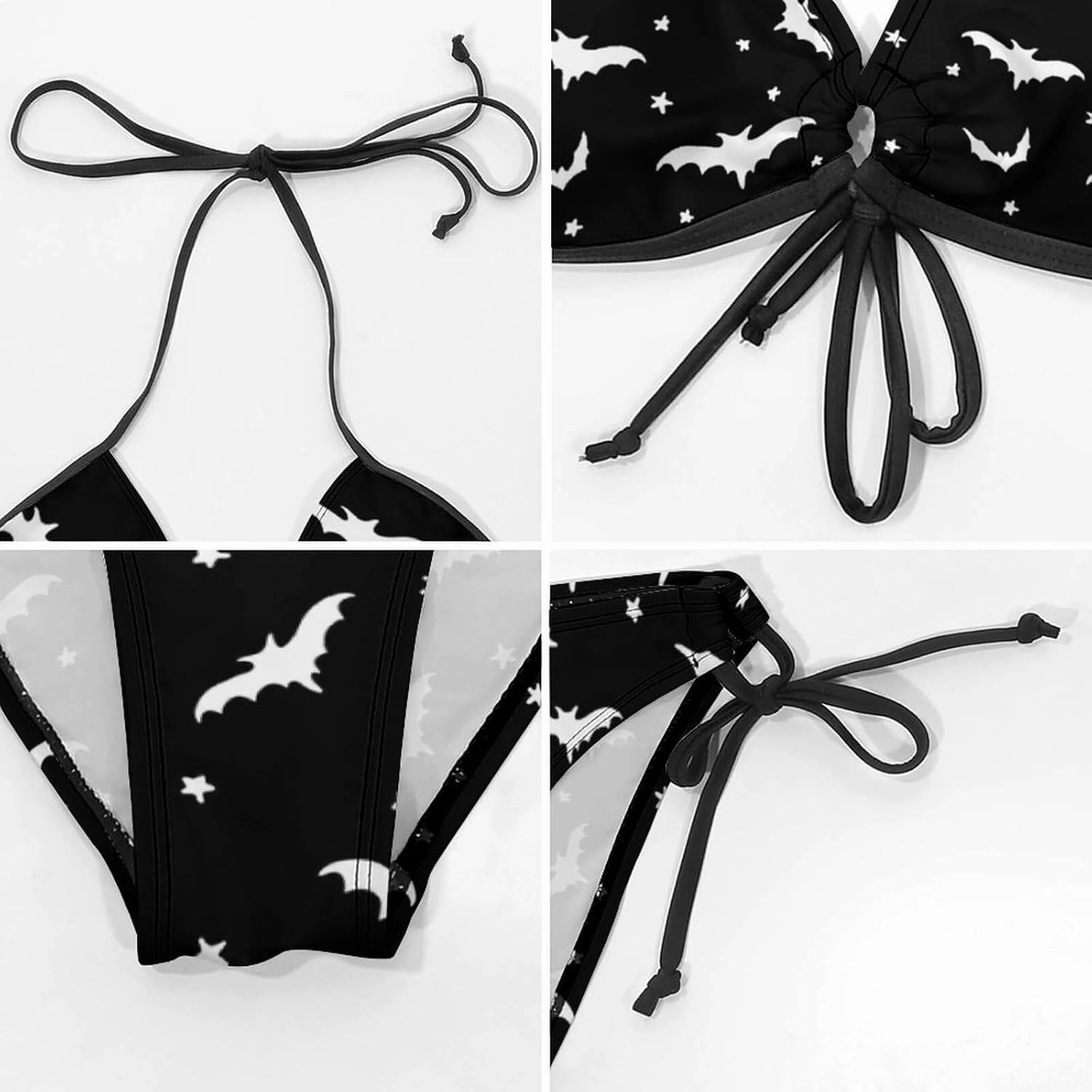 Colorful Sharks Women Two Piece Bikini Set Halter Padded Top Tie Side Bottom Triangle Swimsuit