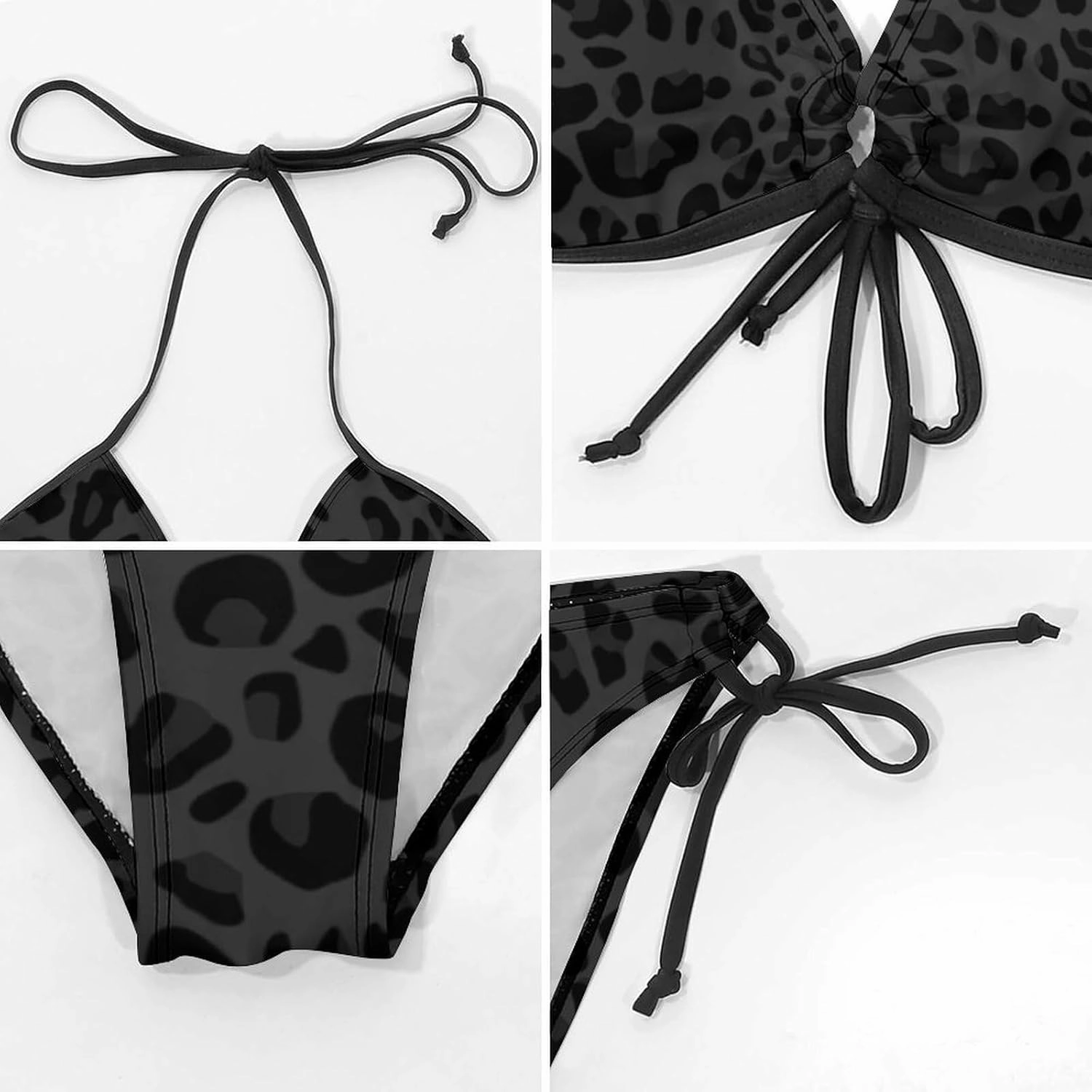 Colorful Sharks Women Two Piece Bikini Set Halter Padded Top Tie Side Bottom Triangle Swimsuit
