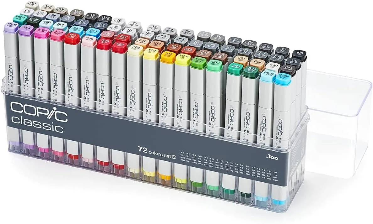 Copic Classic Marker Set, 72-Colors, Set B