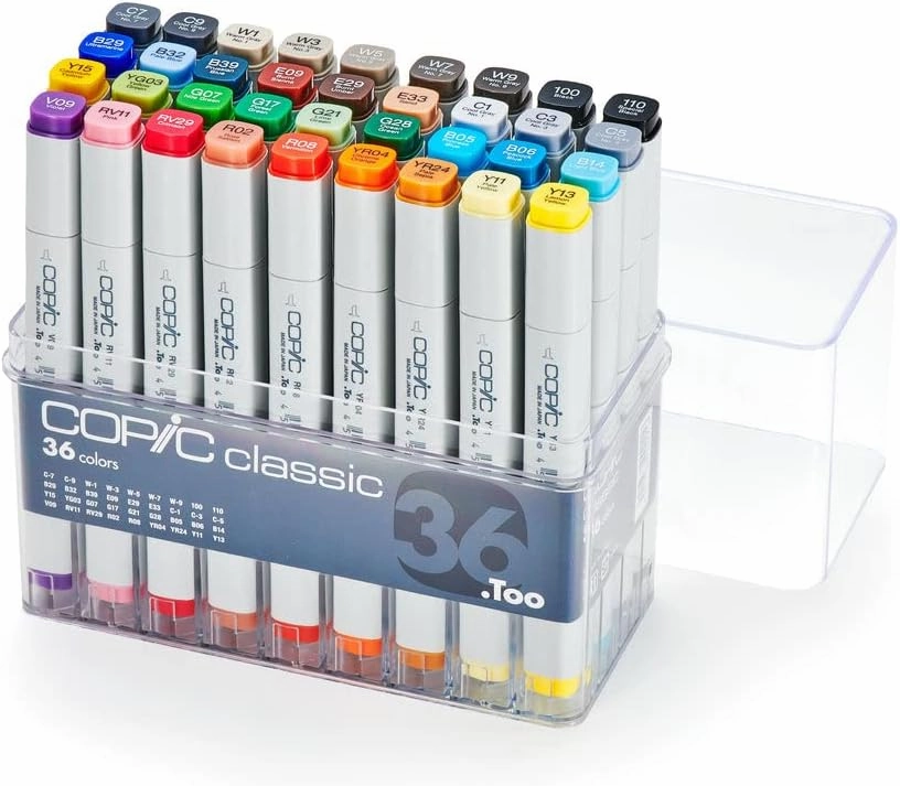 Copic Classic, Alcohol-Based Markers, 36pc Set, Basic (Discontinued Model: EAN 4511338002216)