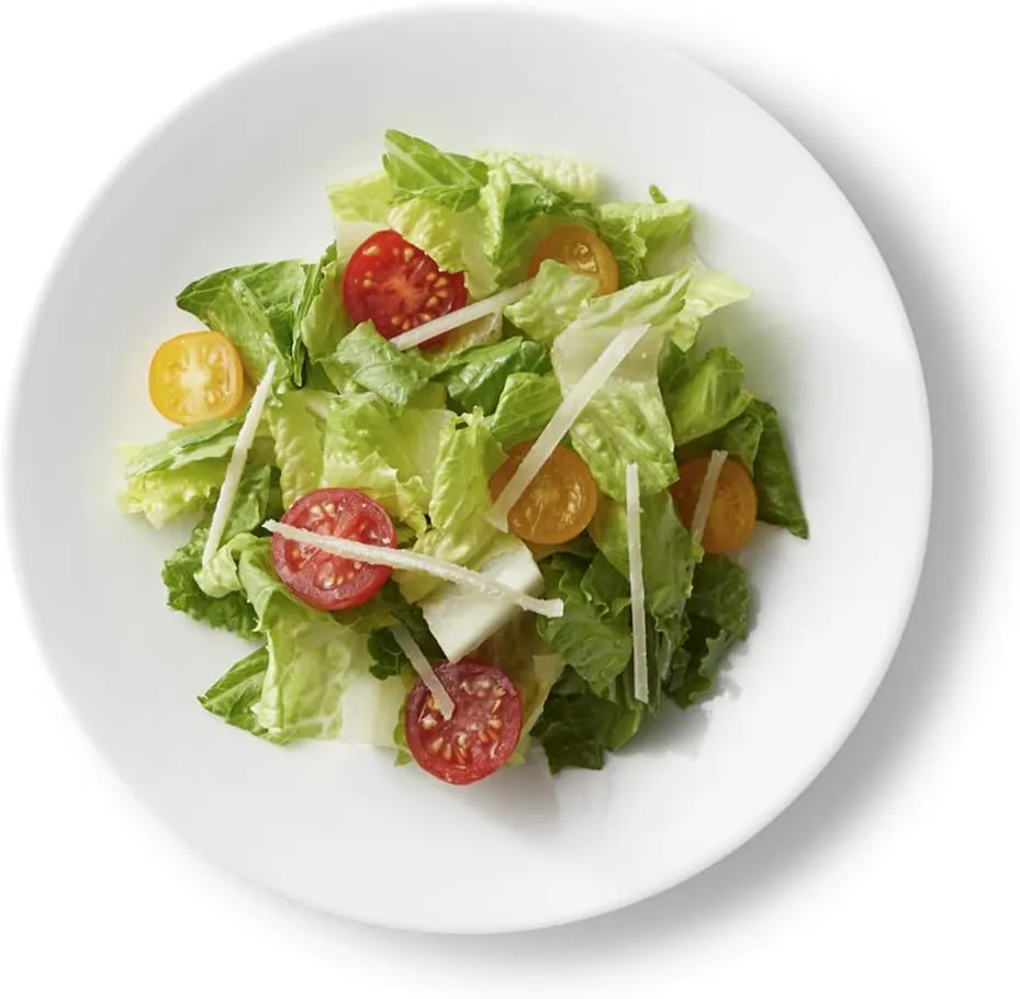 Corelle Vitrelle 6-Piece Salad Plates Set, Triple Layer Glass and Chip Resistant, 8-1/2-Inch Lightweight Round Plates, Winter Frost White