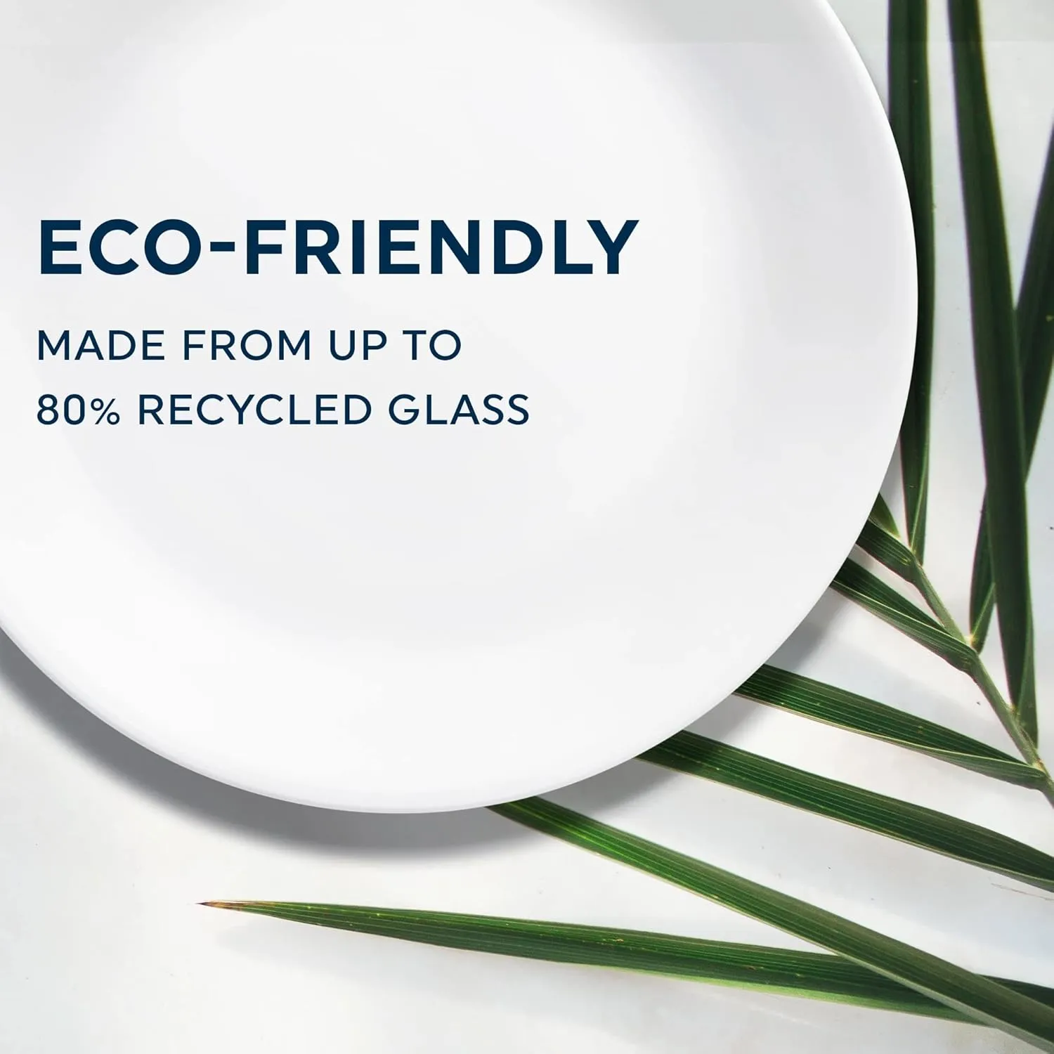 Corelle Vitrelle 6-Piece Salad Plates Set, Triple Layer Glass and Chip Resistant, 8-1/2-Inch Lightweight Round Plates, Winter Frost White