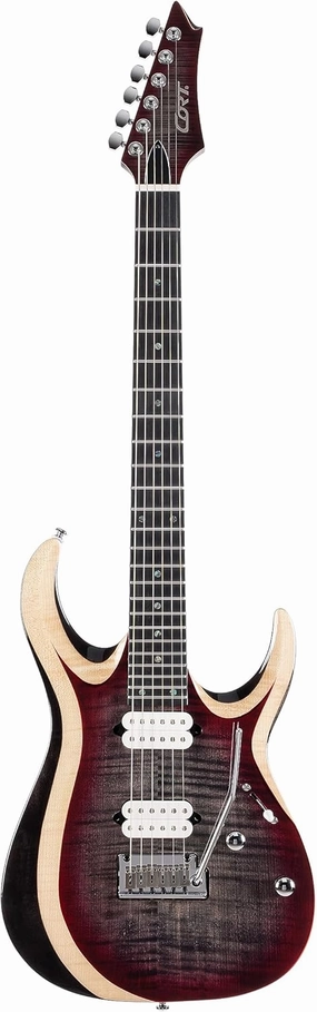 Cort 7 String Solid-Body Electric Guitar, Right, Lava Burst (X700DUALITYII-LVB)