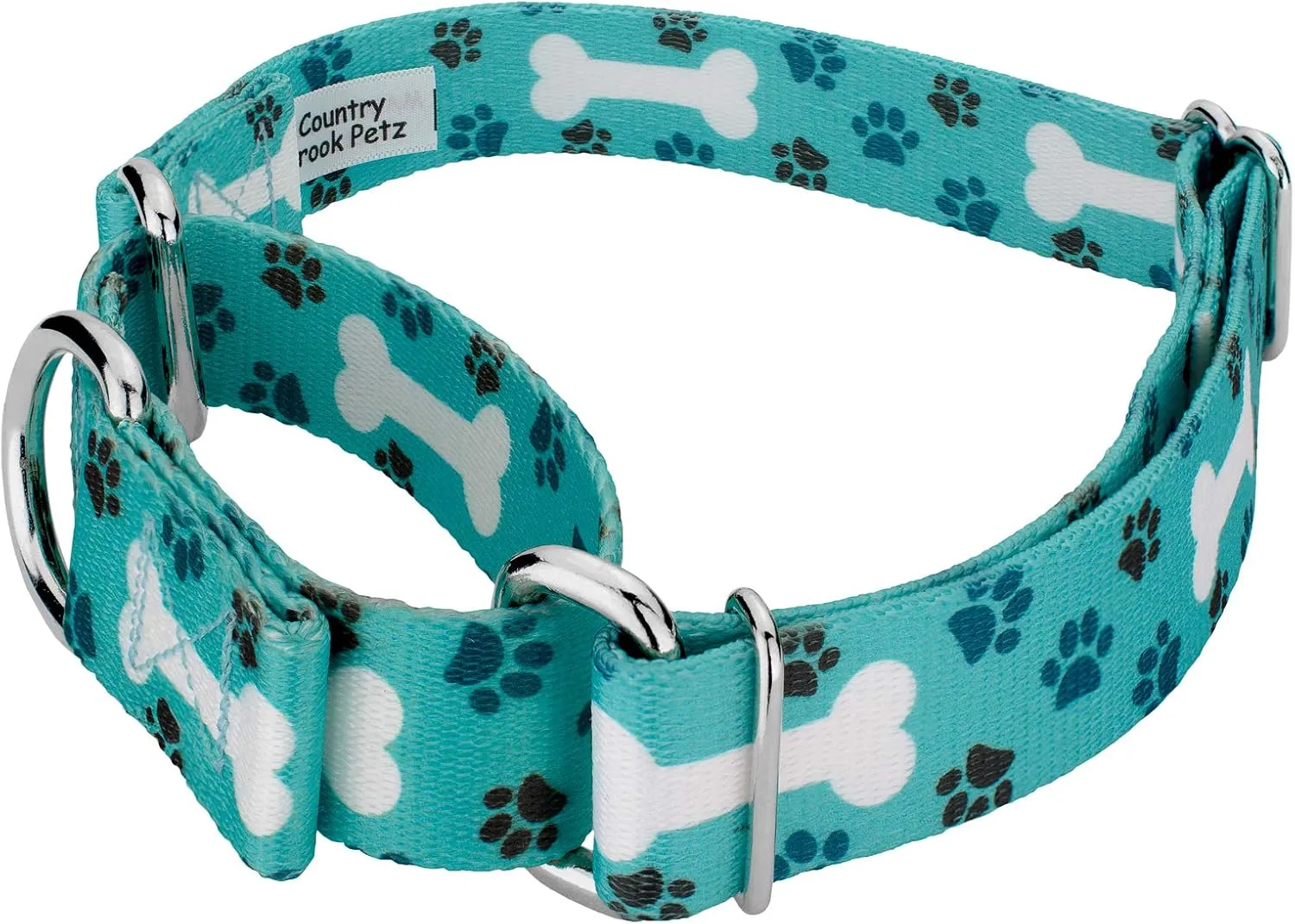 Country Brook Petz - Oh My Dog Martingale Dog Collar and Leash - Dog's Life Collection Featuring Playful Designs (1 Inch, Extra Large)