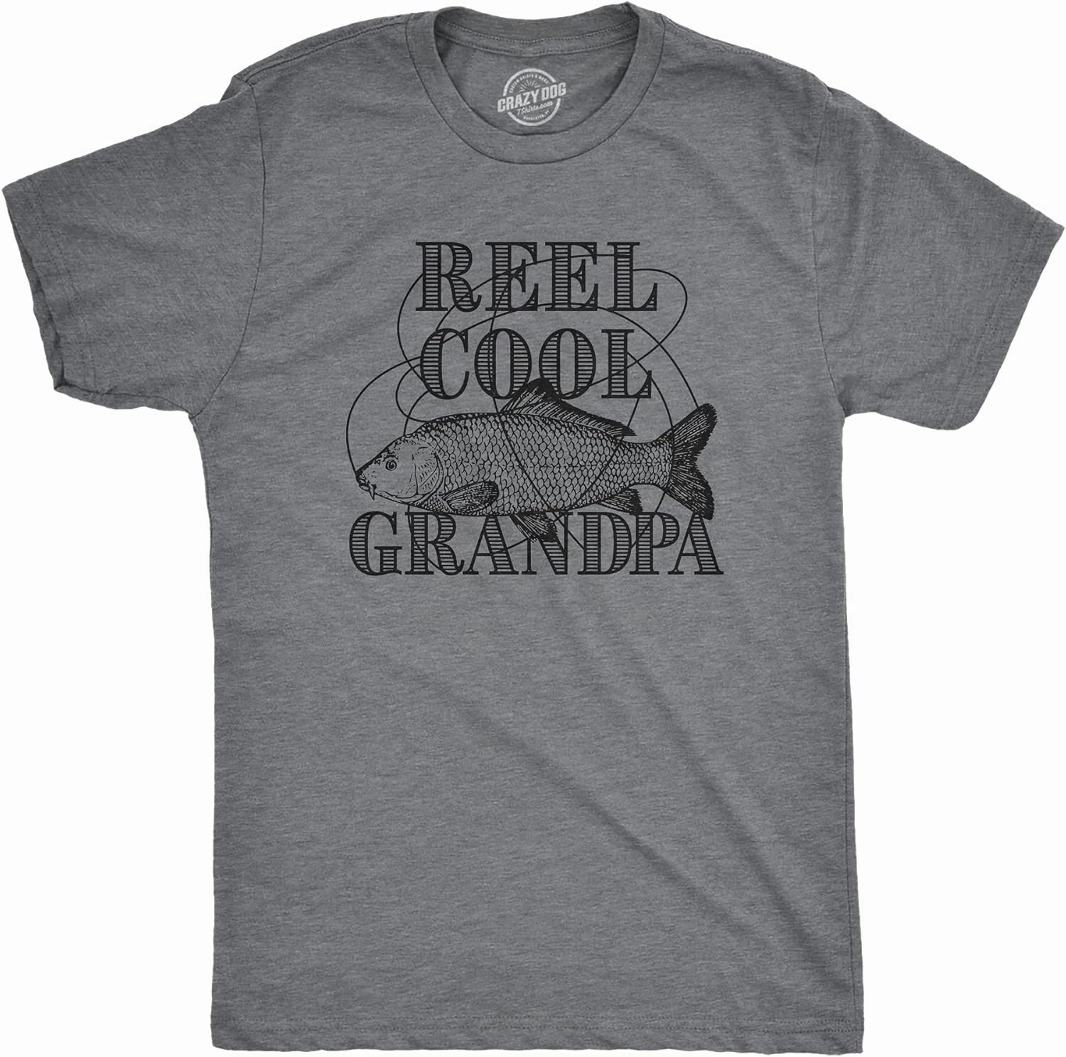 Crazy Dog Dad Fishing Shirts Funny Father's Day Reel Cool Dad Papa Grandpa Tees