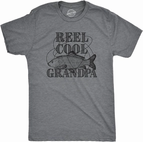 Crazy Dog Dad Fishing Shirts Funny Father's Day Reel Cool Dad Papa Grandpa Tees